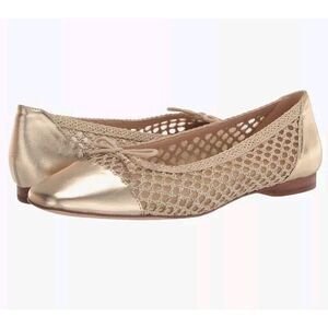 Sam Edelman Gold Metallic Woven Ballet Flats